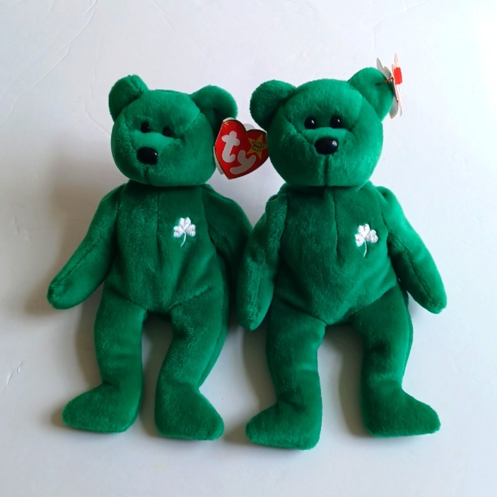 TY Green Plush Bear Set